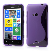 Силиконов гръб ТПУ S-Case за Nokia Lumia 625 лилав прозрачен